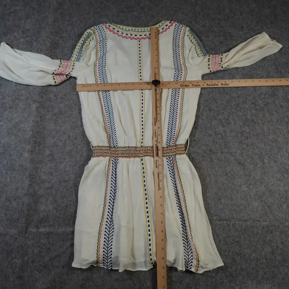 Alice Olivia Dress Womens 4 Jolene Drop Waist Mini Embroidered Boho V-Neck - Picture 7 of 10